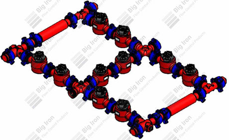 Manifold 2” Fig 1502 10 Plug Valve Single Stage W/2 Positives 15000 Psi Std Service