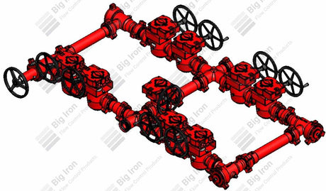 Manifold 3" Fig 1502 9 Plug Valve Dual Stage W/1 Adjustable & 3 Positives W/15.69 Spacer 15000 Psi Standard Service